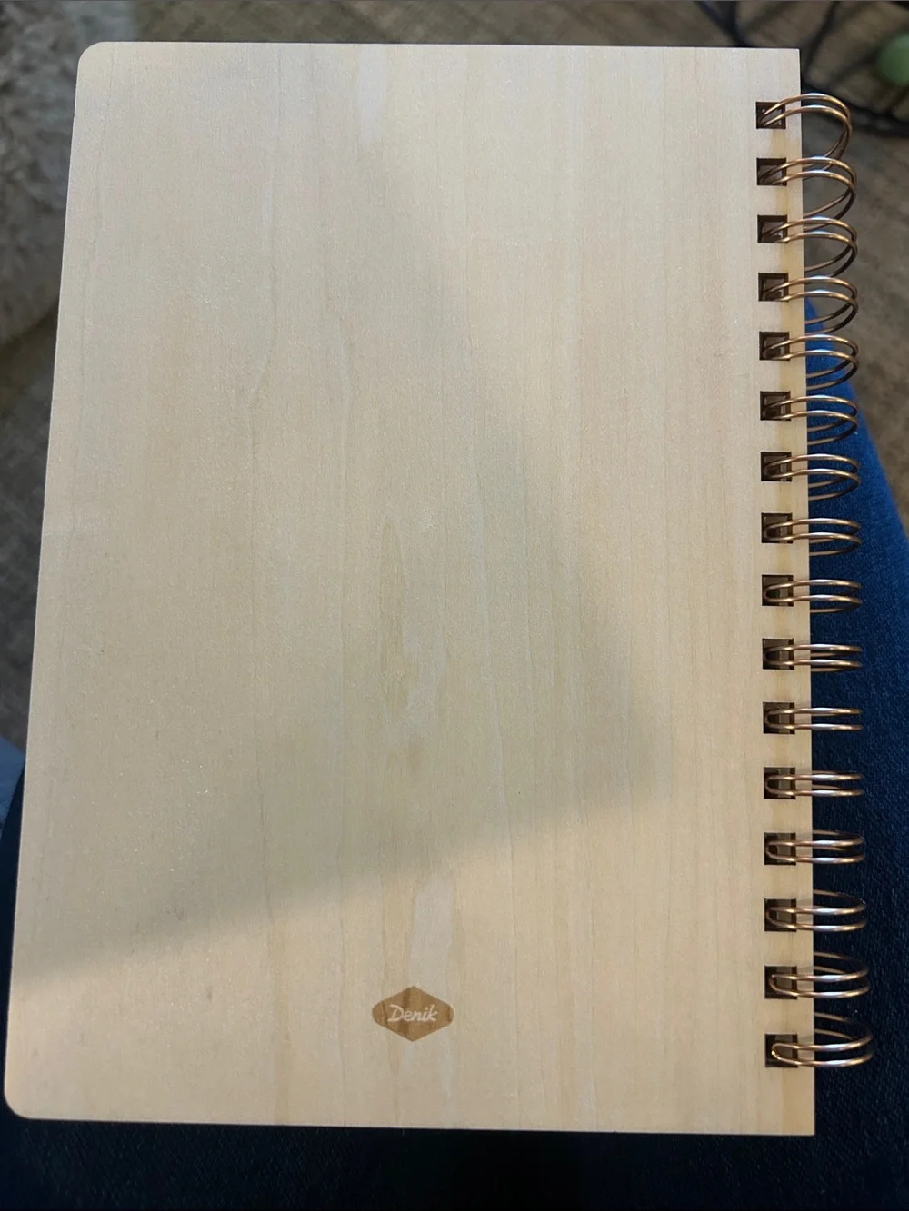 Derik Spiral Bound Wooden Notebook Geometric Cover Journal 130 Pages lined paper